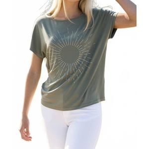 NEW MARBLE sparkle sunshine t-shirt in khaki